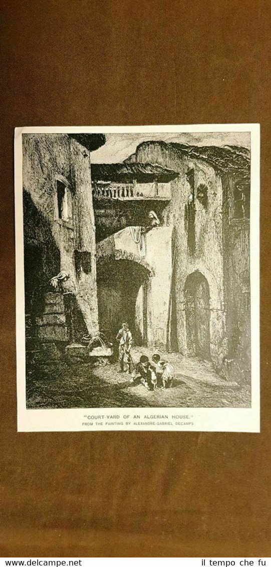 Court-yard of an algeran house Cortile casa algerina Quadro Decamps … | Immagine principale