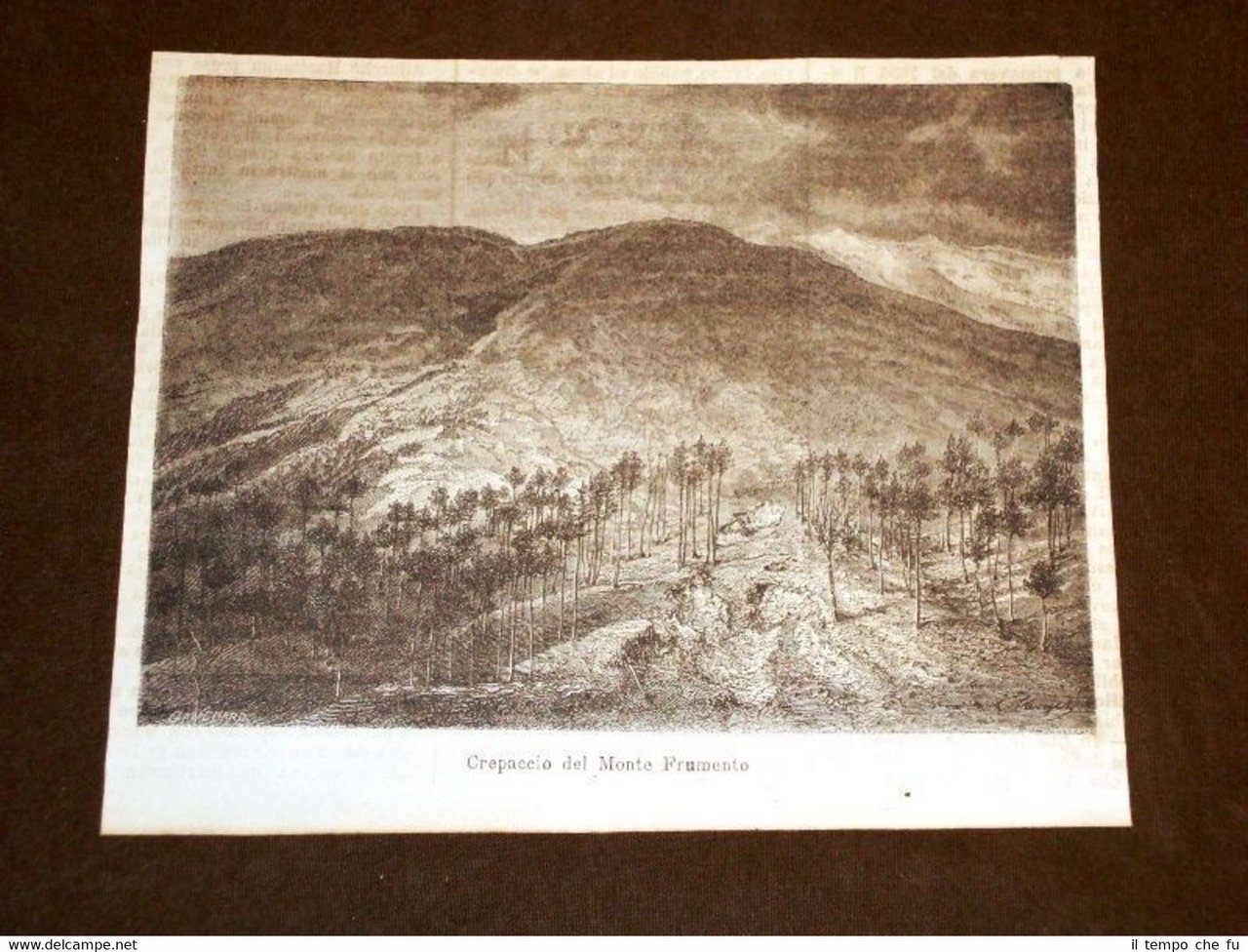 Crepaccio del Monte Frumento nel 1869 Vulcano Etna Sicilia