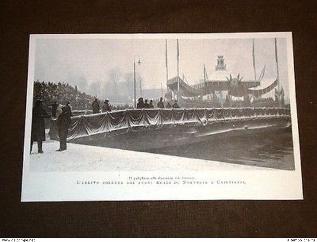 Cristiana Arrivo solenne dei Reali di Norvegia Padiglione allo sbarcatoio