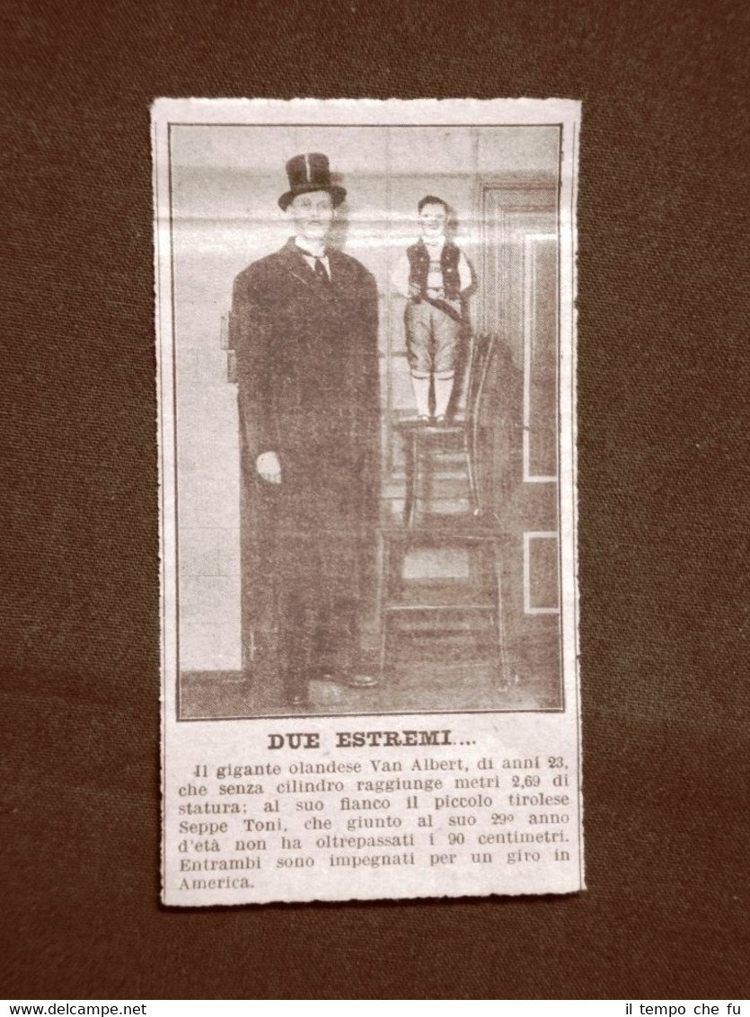 Curiosità nel 1925 Il gigante Van Albert d'Olanda e nano … | Immagine principale