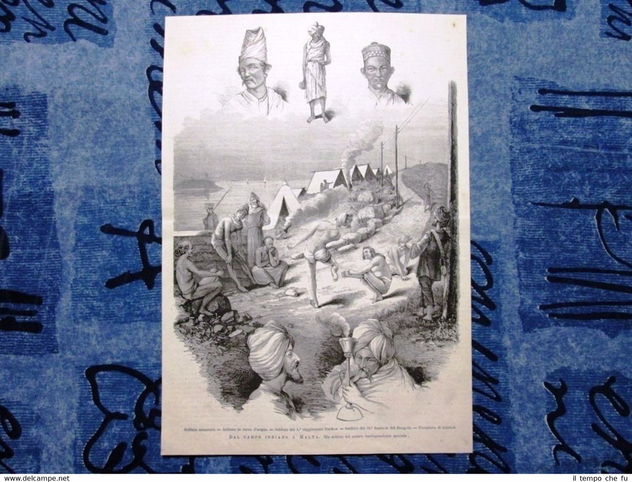 Dal campo indiano a Malta nel 1878: Soldato minatore-1°reggimento Gurkas-Bengala