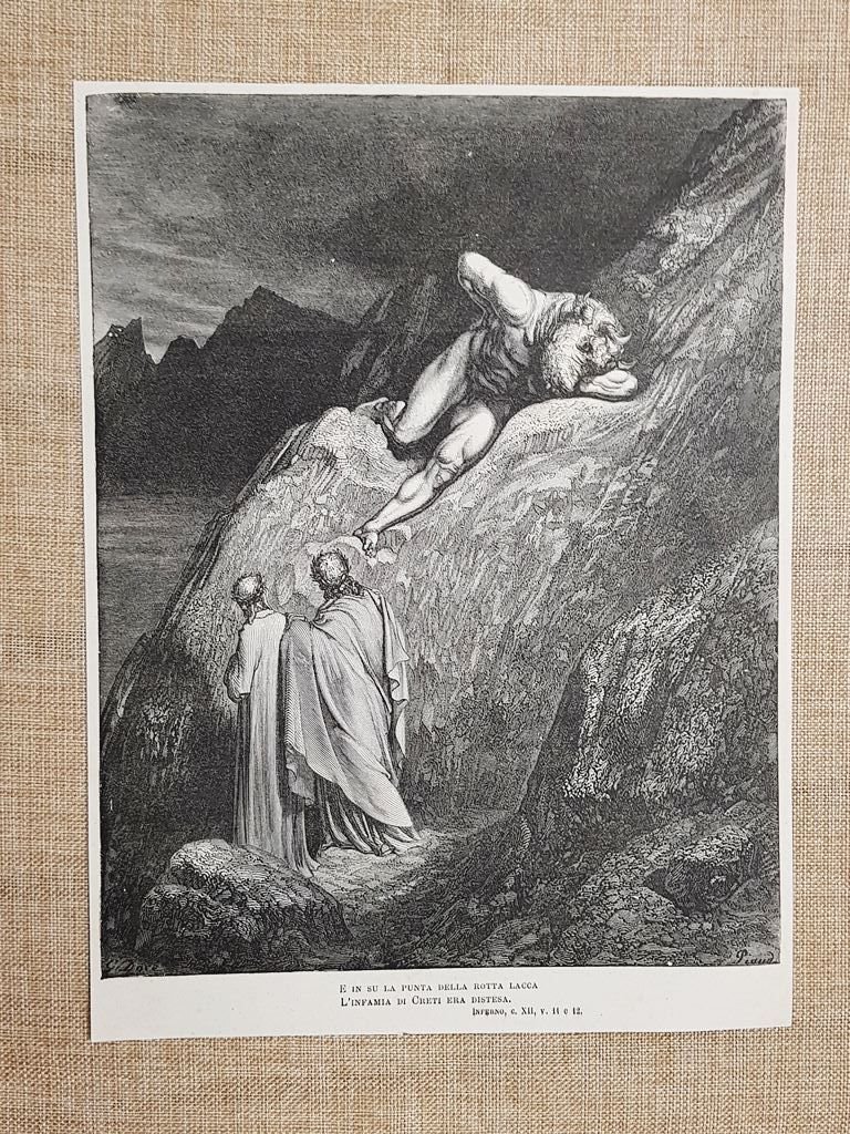 Dante e il Minotauro Divina Commedia Inferno Incisione di Gustave …