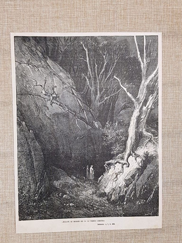 Dante Virglio porte dell'Inferno Divina Commedia Incisione Gustave Doré 1887 …