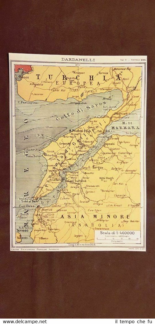 Dardanelli Scala 1:460000 Carta geografica o mappa del 1913