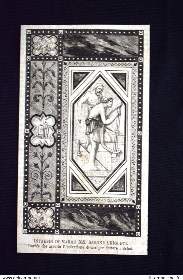 Davide che ascolta l'ispirazione divina per dettare i Salmi Incisione …