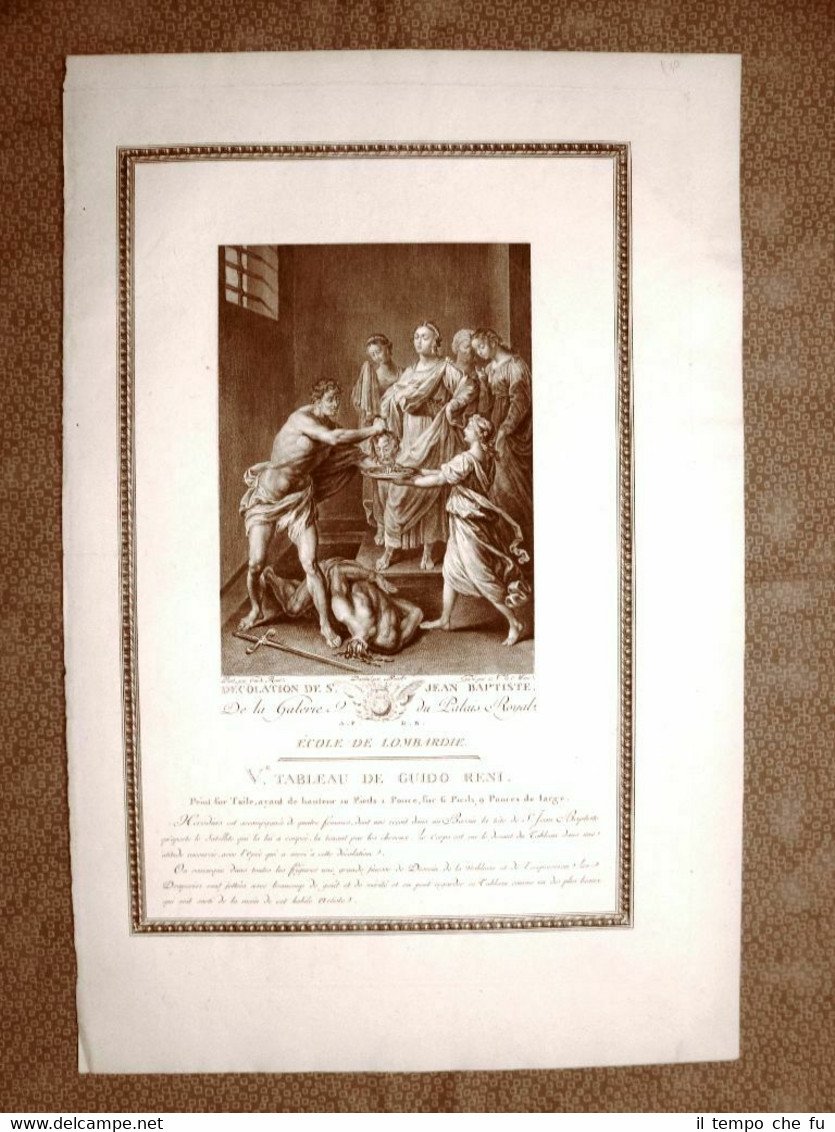 Decapitazione di San Giovanni Battista Acquaforte del 1808 Guido Reni …