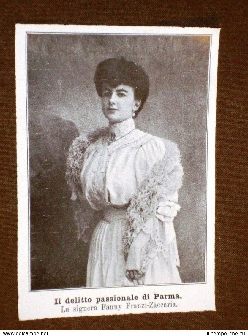 Delitto passionale a Parma nel 1908 La Signora Fanny Franzi-Zaccaria | Immagine principale