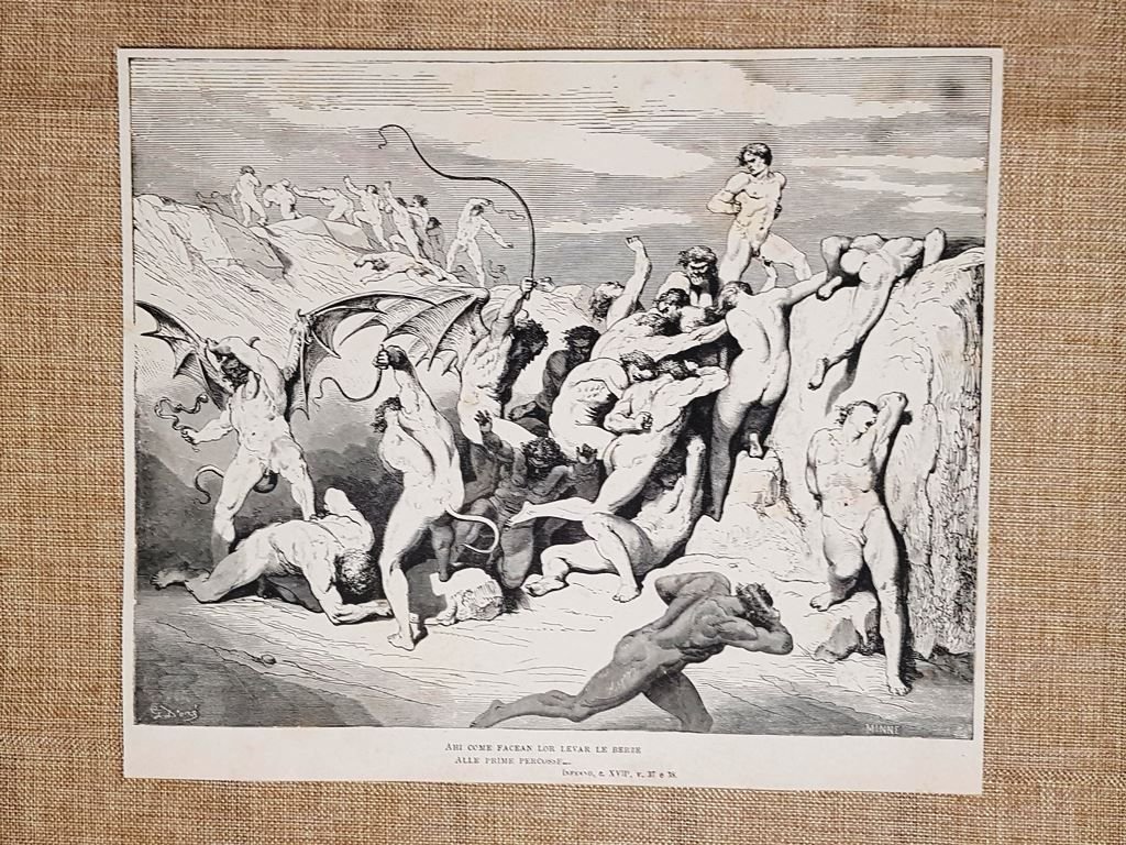 Demoni e seduttori Divina Commedia Inferno Incisione di Gustave Doré …