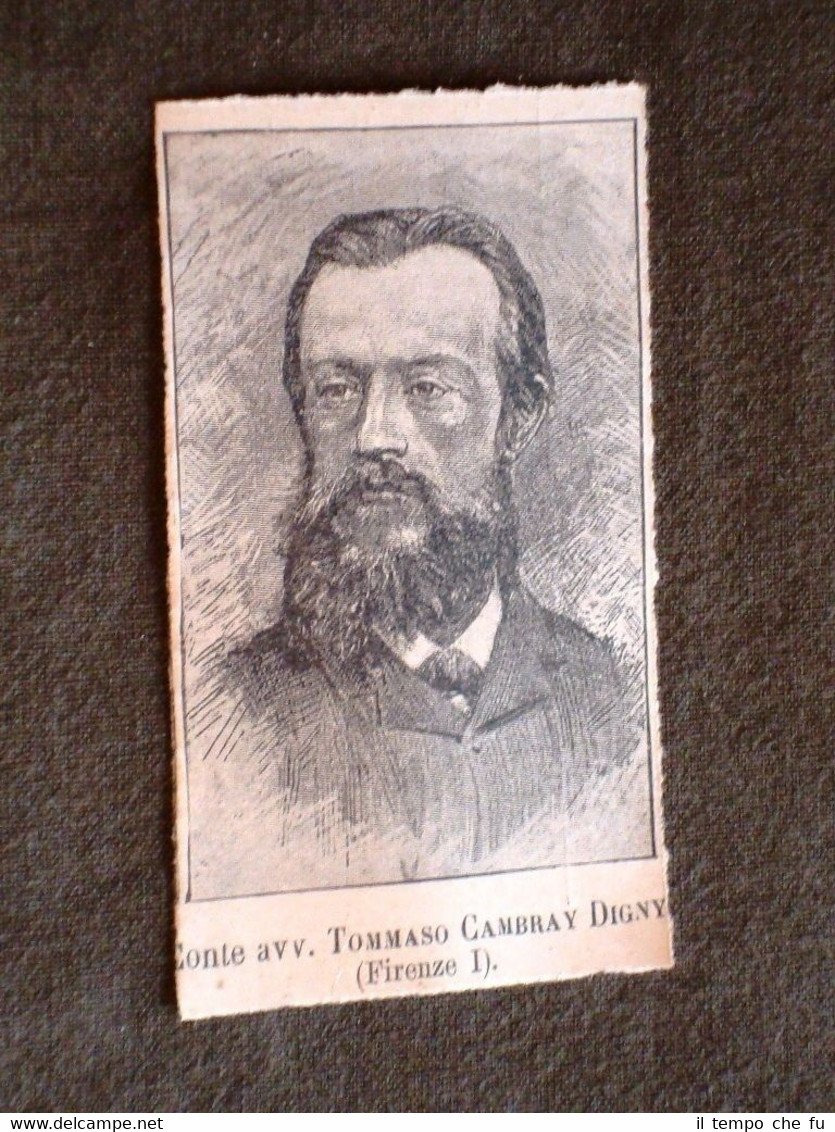 Deputato nel 1886 Onorevole Conte Avvocato Tommaso Cambray Digny di …