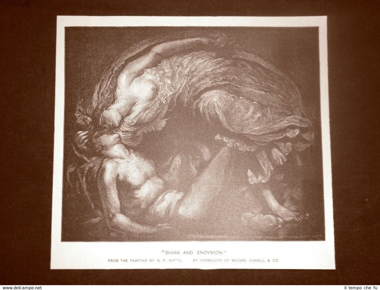 Diana e Endimione Quadro di G.F. Watts Stampa del 1888