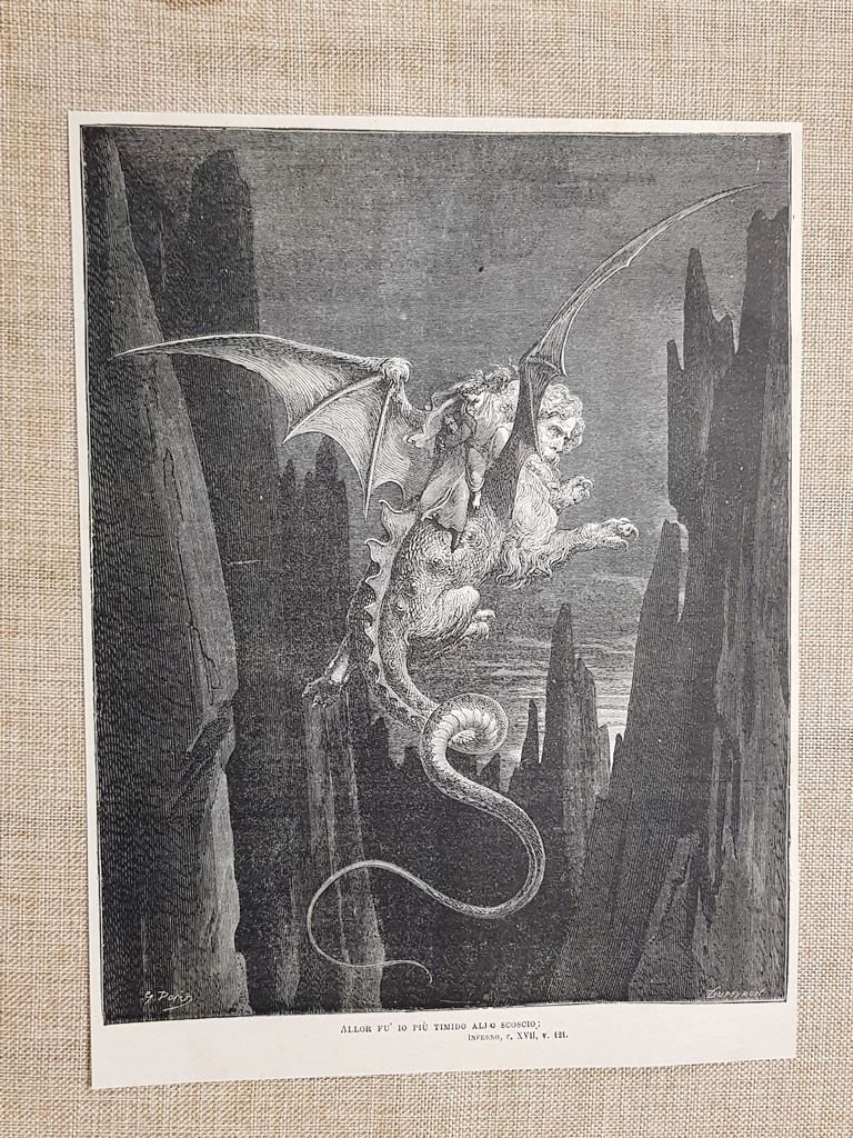 Discesa nelle Malebolgie Divina Commedia Inferno Incisione Gustave Doré del …