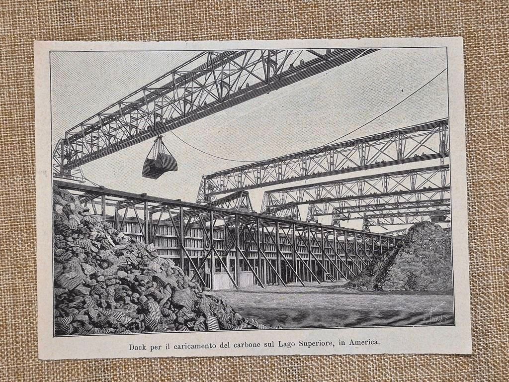 Dock caricamento carbone Lago Superiore USA nel 1900 Industria Grandi …