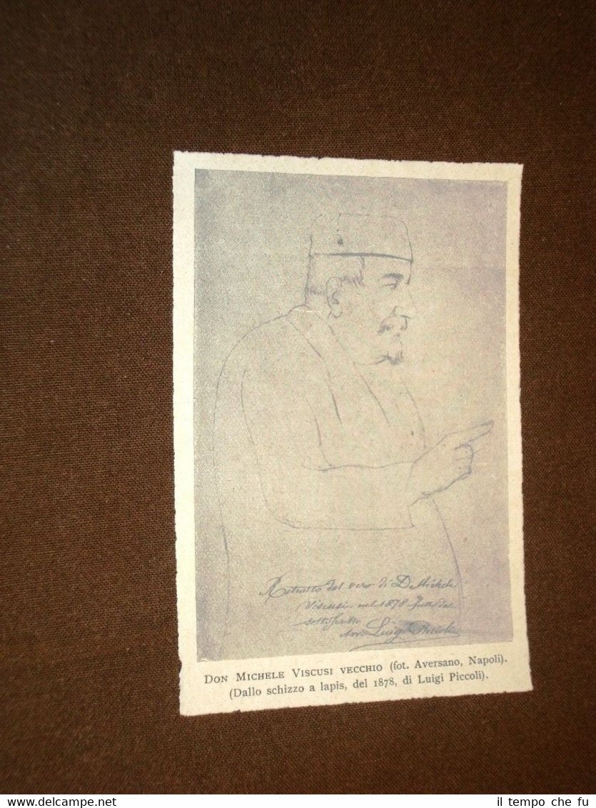 Don Michele Viscusi vecchio Schizzo a lapis del 1878 di …