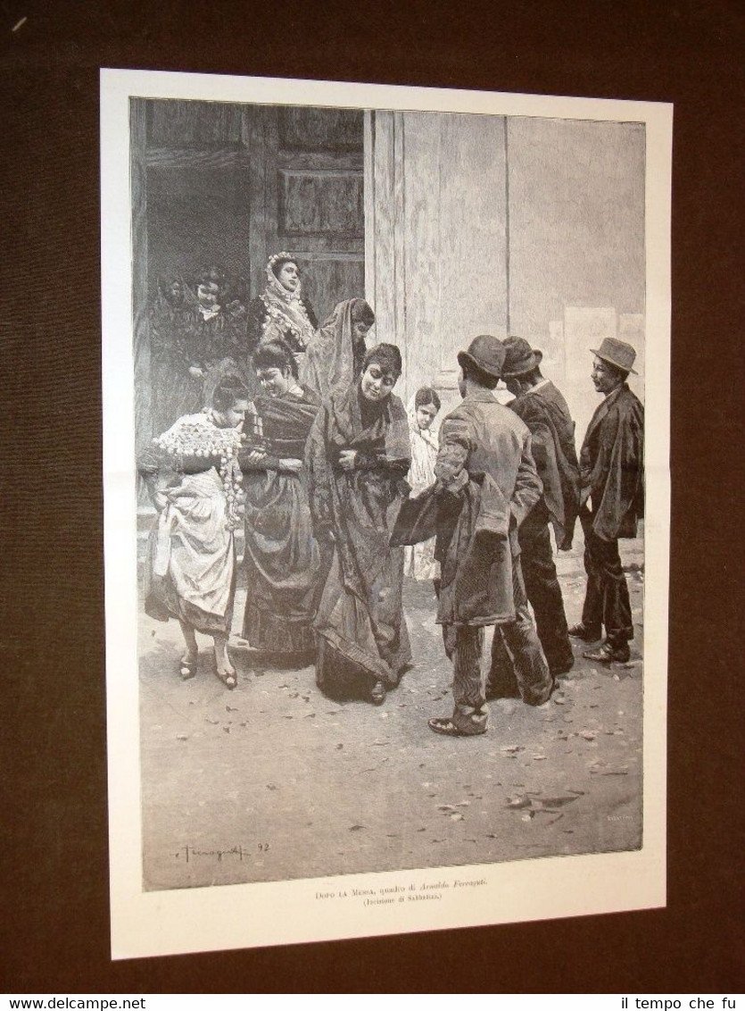 Dopo la messa Quadro di Arnaldo Ferraguti del 1894