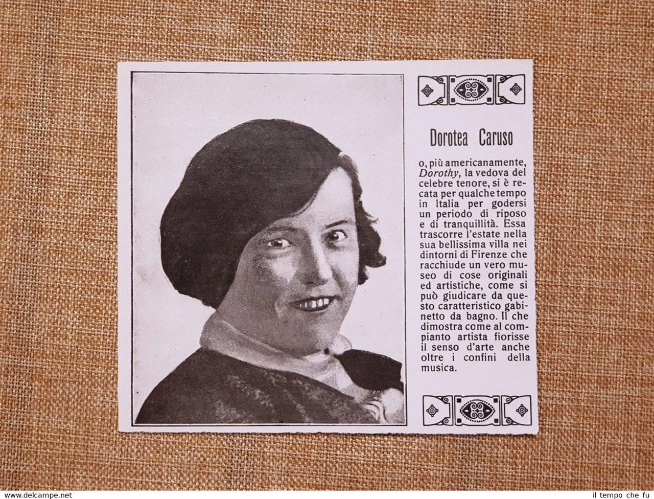 Dorotea Caruso ed il suo viaggio in Italia nel 1928 …