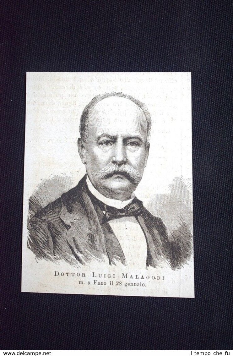 Dottor Luigi Malagodi, morto il 28 gennaio 1876