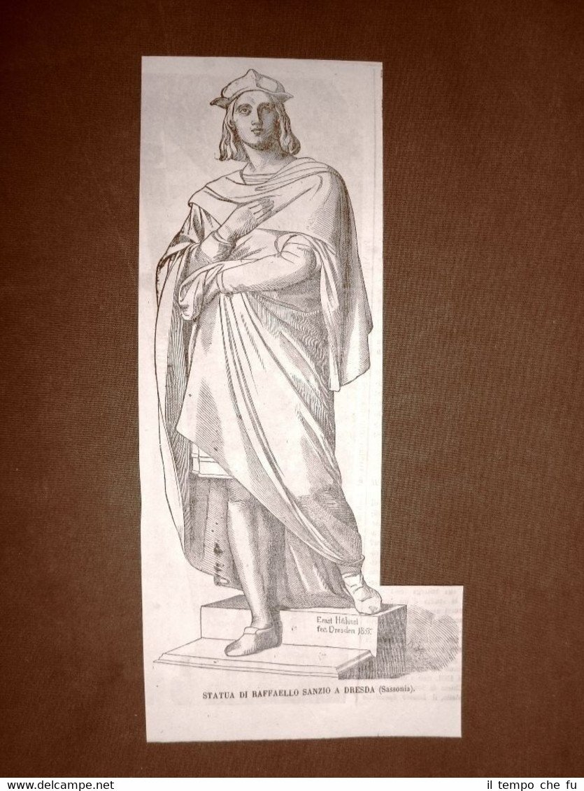 Dresda nel 1866 Statua di Raffaello Sanzio Sassonia
