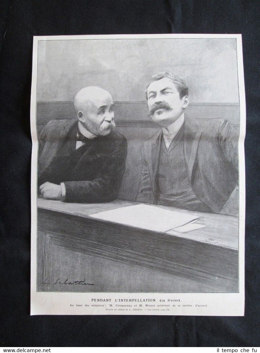 Durante l'interpellanza del 19 febbraio 1907: Clemenceau e Briand