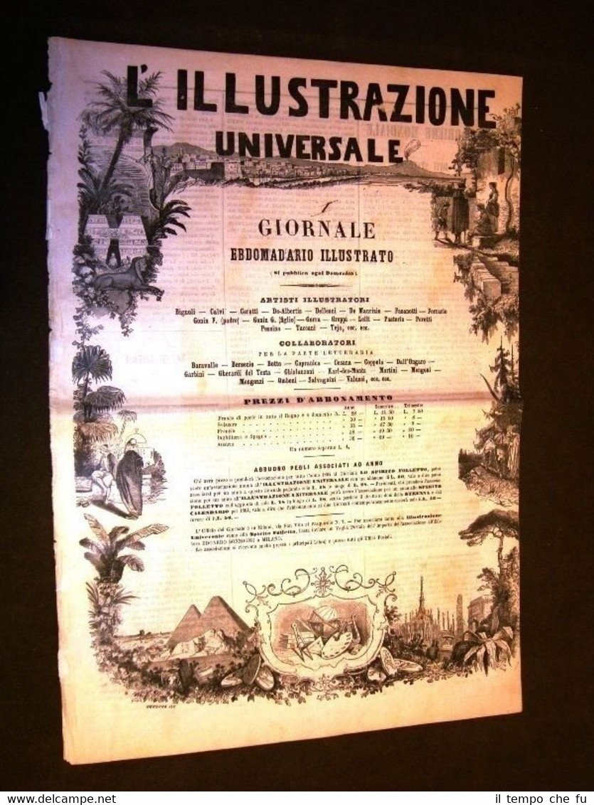 Ebdomadario Illustrato 4 fogli Illustrazione Universale 1864 Sonzogno £ 1 … | Immagine principale