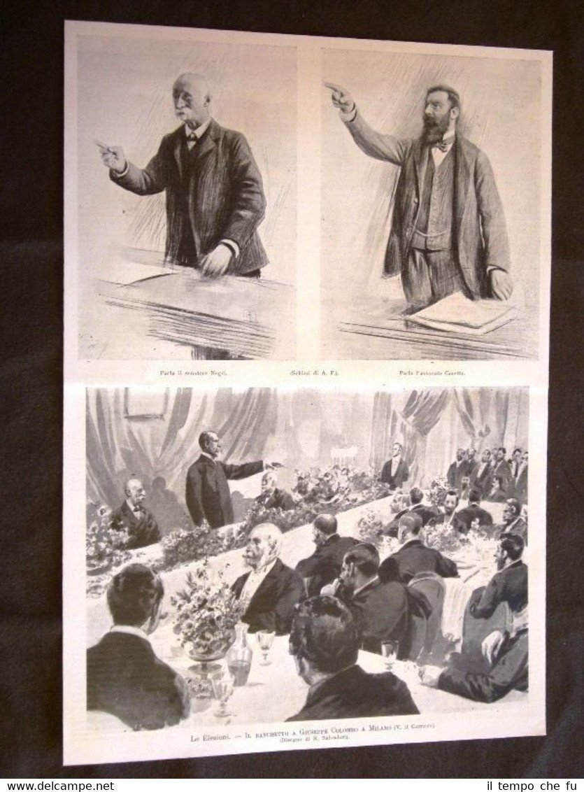 Elezioni a Milano nel 1900 Negri Canetta Banchetto a Giuseppe …