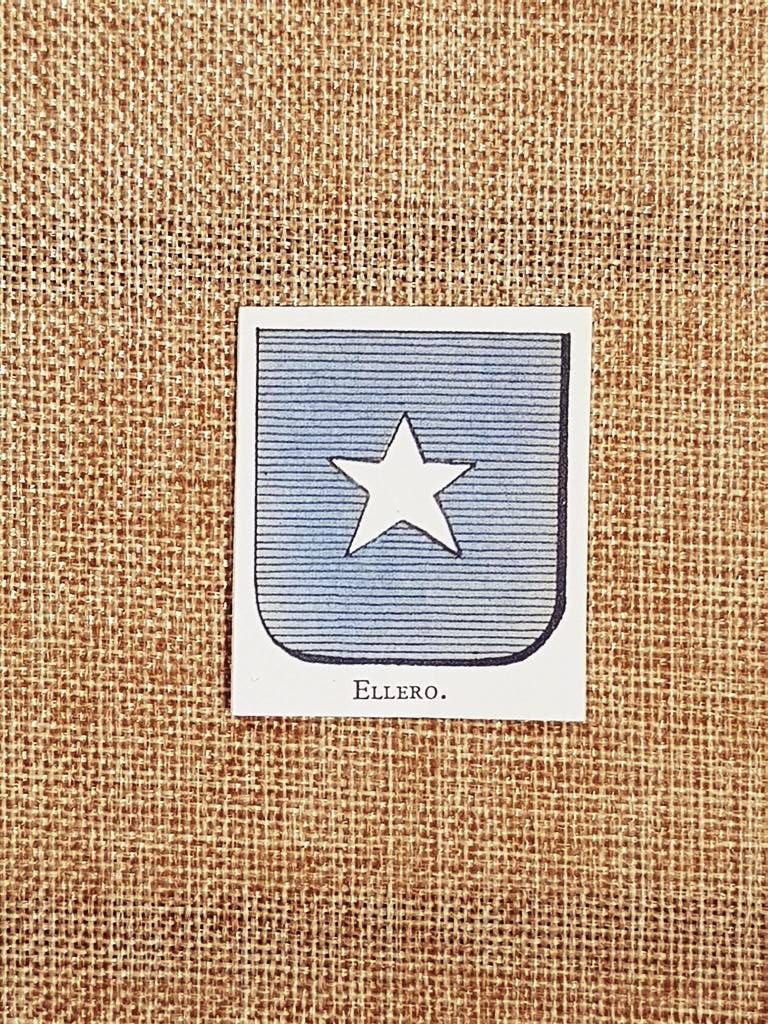 Ellero Stemma Famiglia Nobile Nobiltà Araldica Stampa del 1999