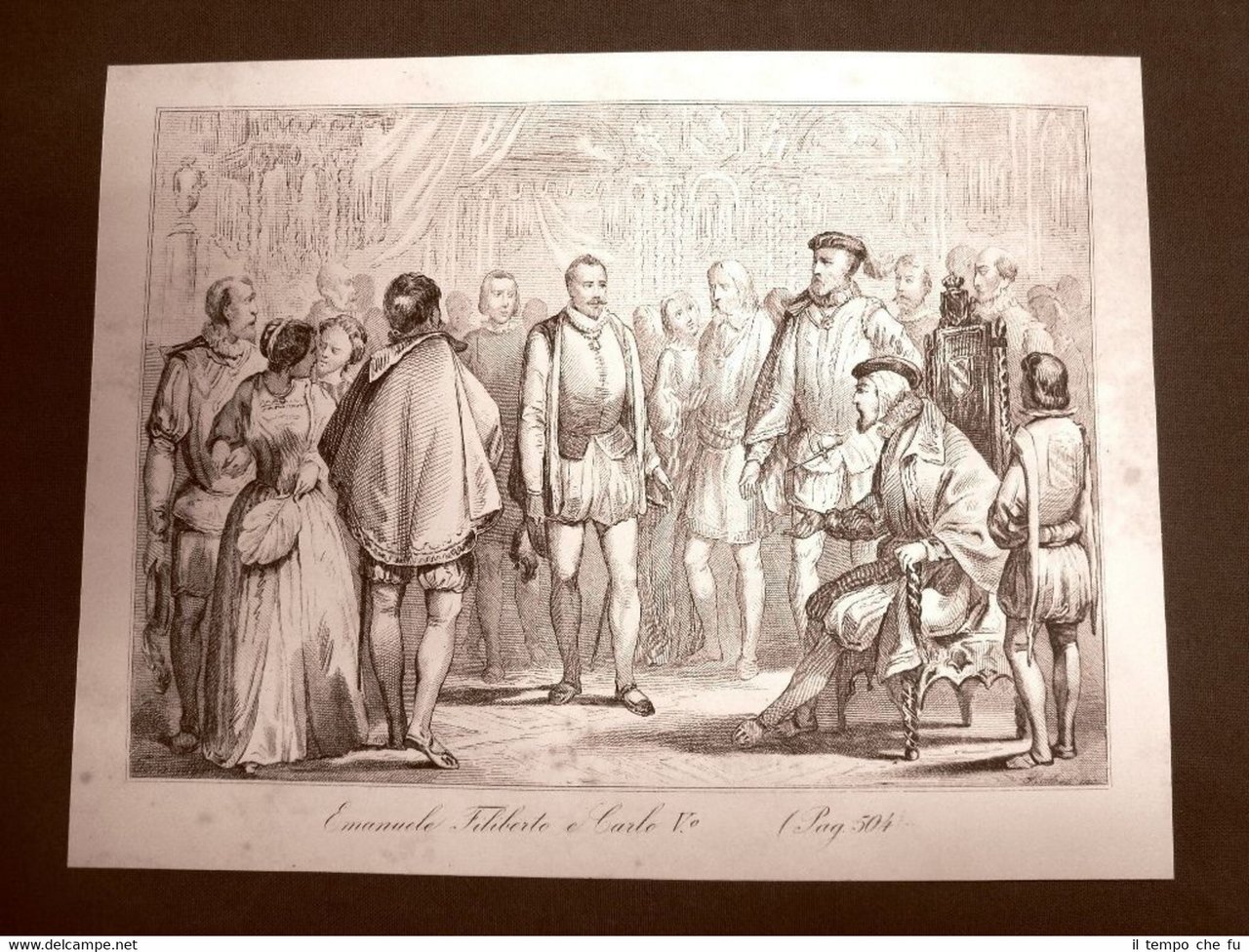 Emanuele Filiberto Carlo V Cambrésis Incisione 1881 Dinastia di Savoia … | Immagine principale