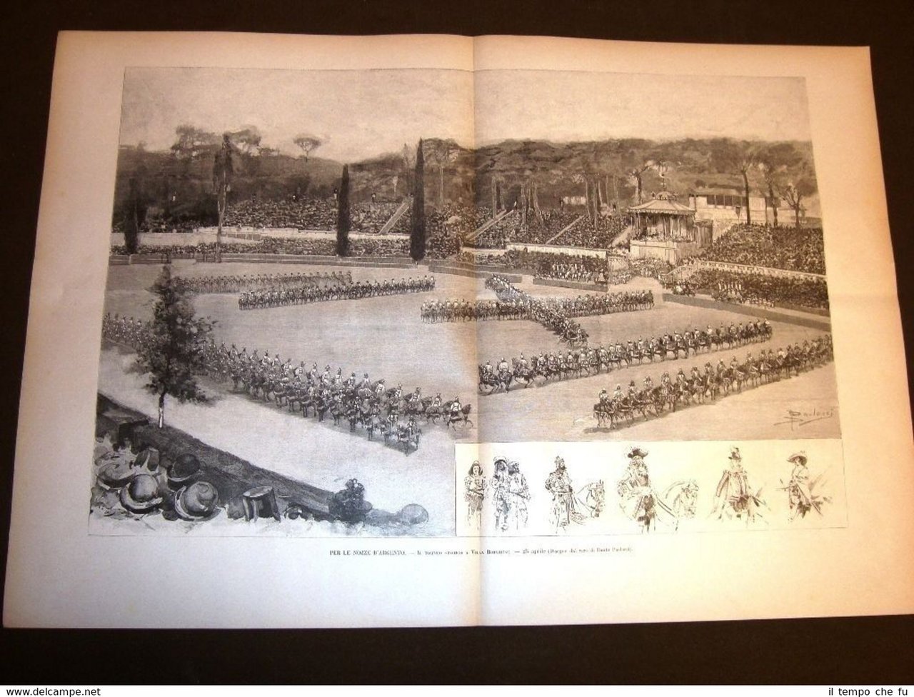 Enorme Nozze Argento Re Umberto Margherita 1893 Torneo storico Villa …