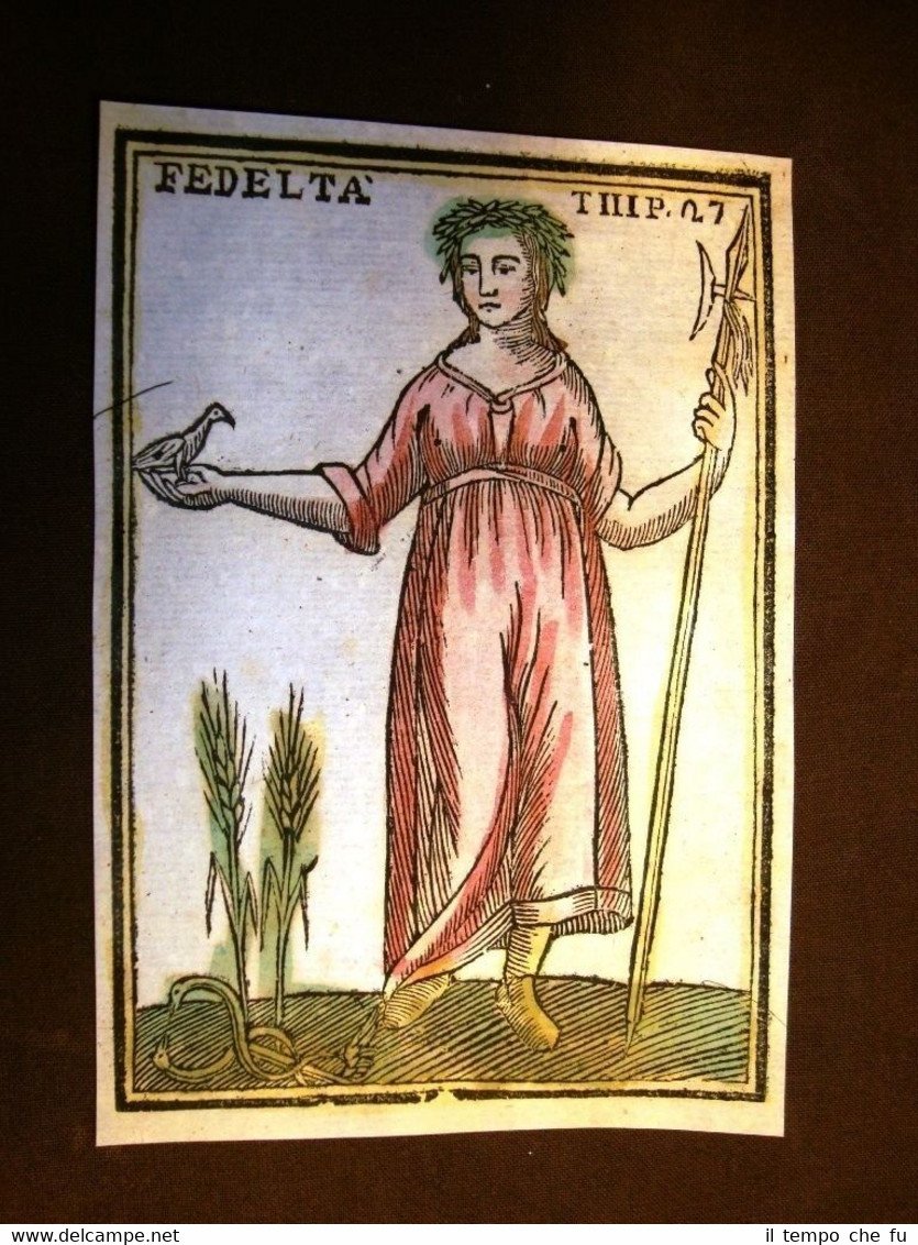 Era Hera Dea fedeltà Settecentina acquerellata a mano del 1785 …