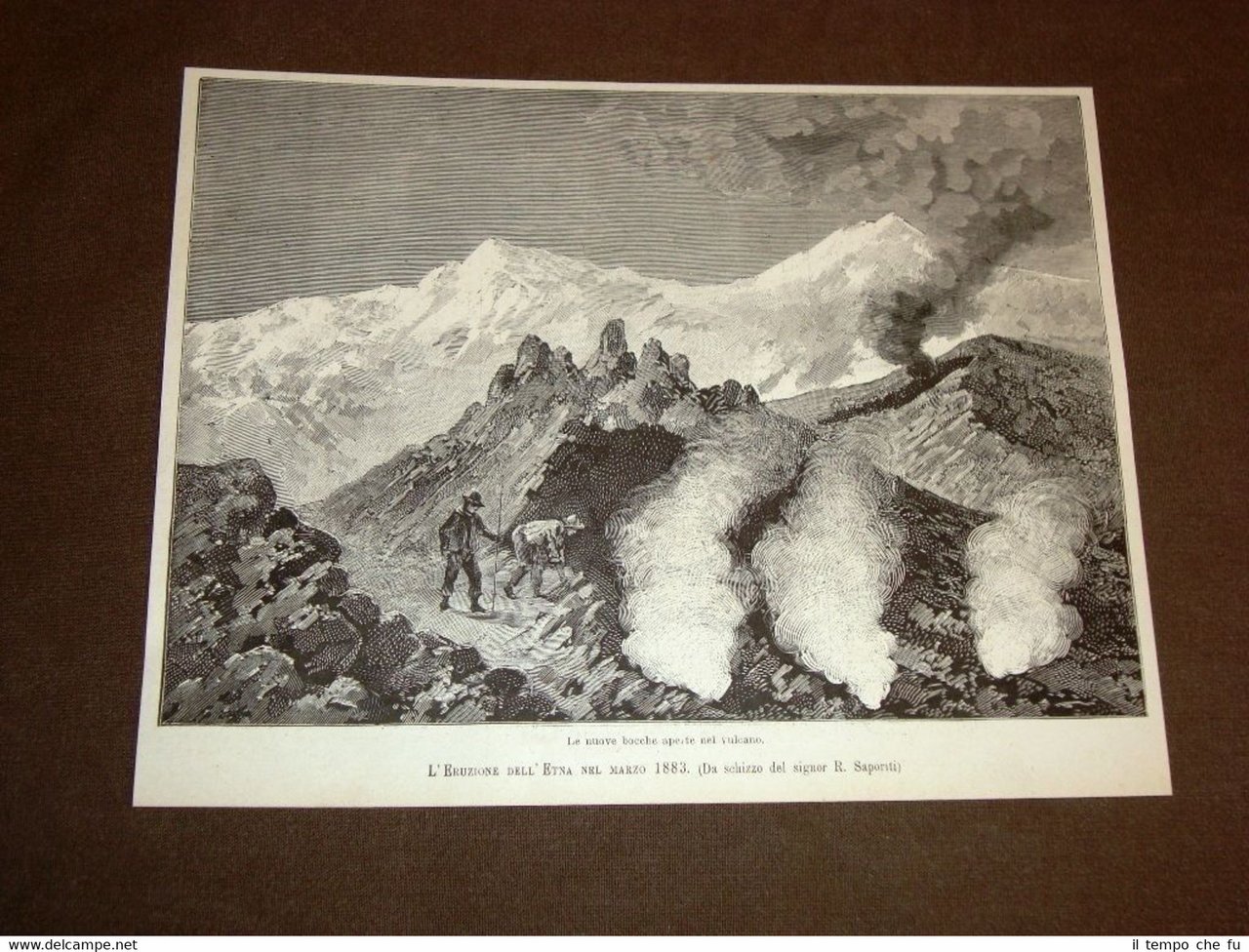 Eruzione del Vulcano Etna nel 1883 Le nuove bocche Sicilia | Immagine principale