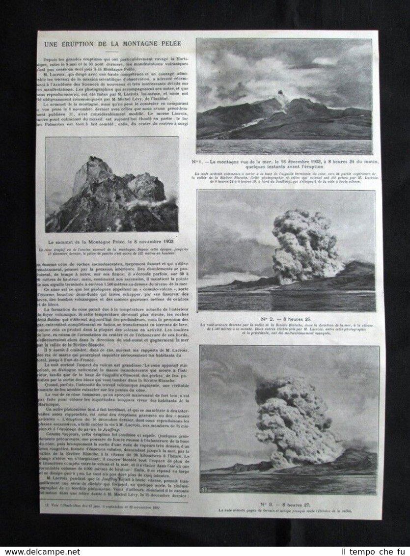 Eruzione del vulcano Pelée, nella Martinica 8 novembre 1902 Stampa …