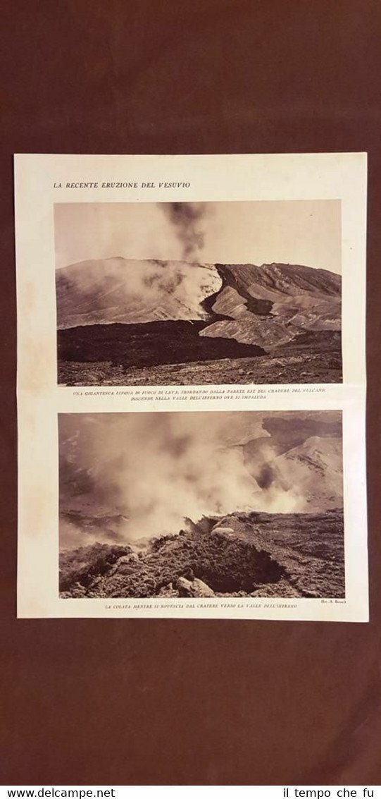 Eruzione del Vulcano Vesuvio nel 1927 Valle dell'Inferno e pareti … | Immagine principale
