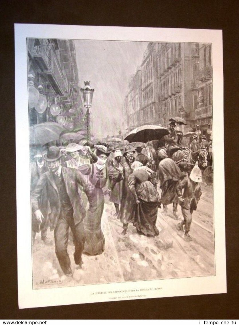 Eruzione Vulcano Vesuvio nel 1906 Toletta dei napoletani pioggia cenere … | Immagine principale