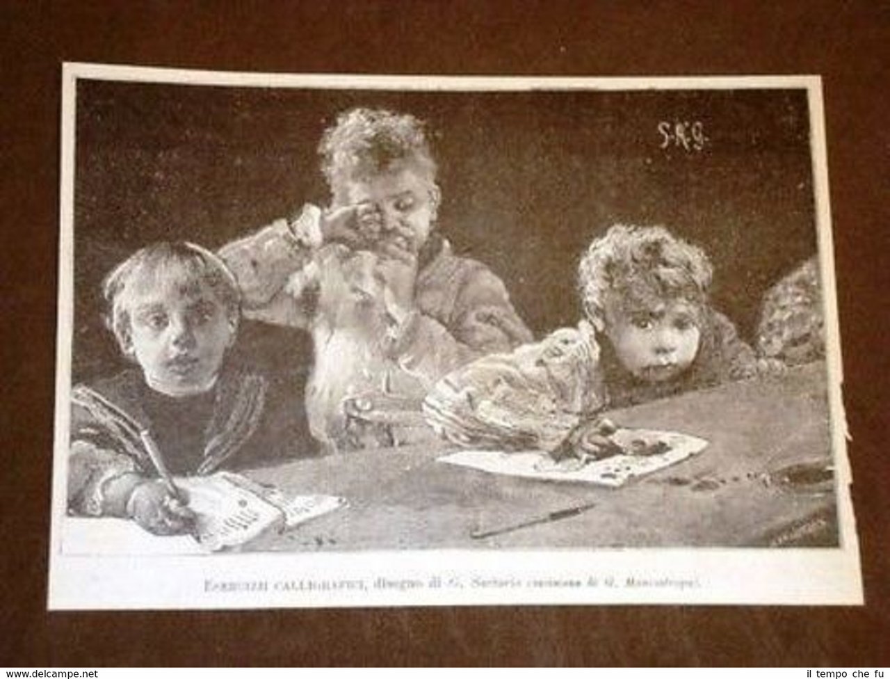 Esercizi calligrafici Disegno di G. Sartorio | Immagine principale