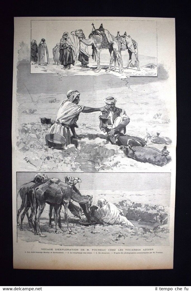 Esplorazione del signor Foureau presso i Tuareg Azdjer Incisione del …