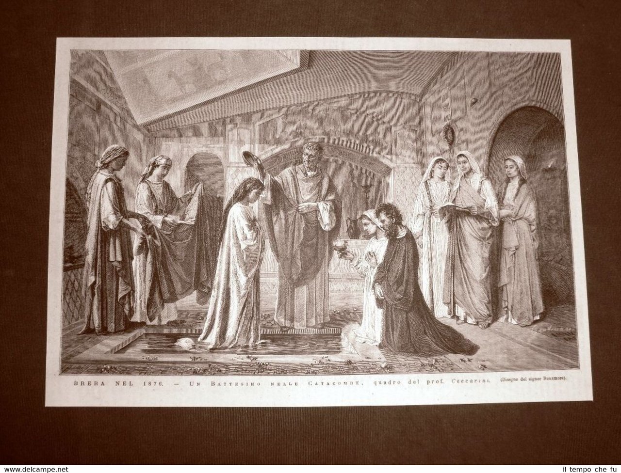 Esposizione d'arte di Brera del 1876 Battesimo nelle catacombe Quadro …