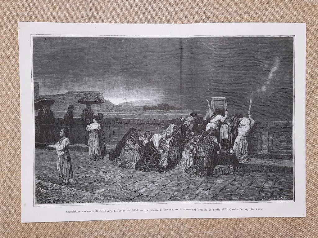 Esposizione d'Arte di Torino 1880 Pioggia di cenere Eruzione Vesuvio …