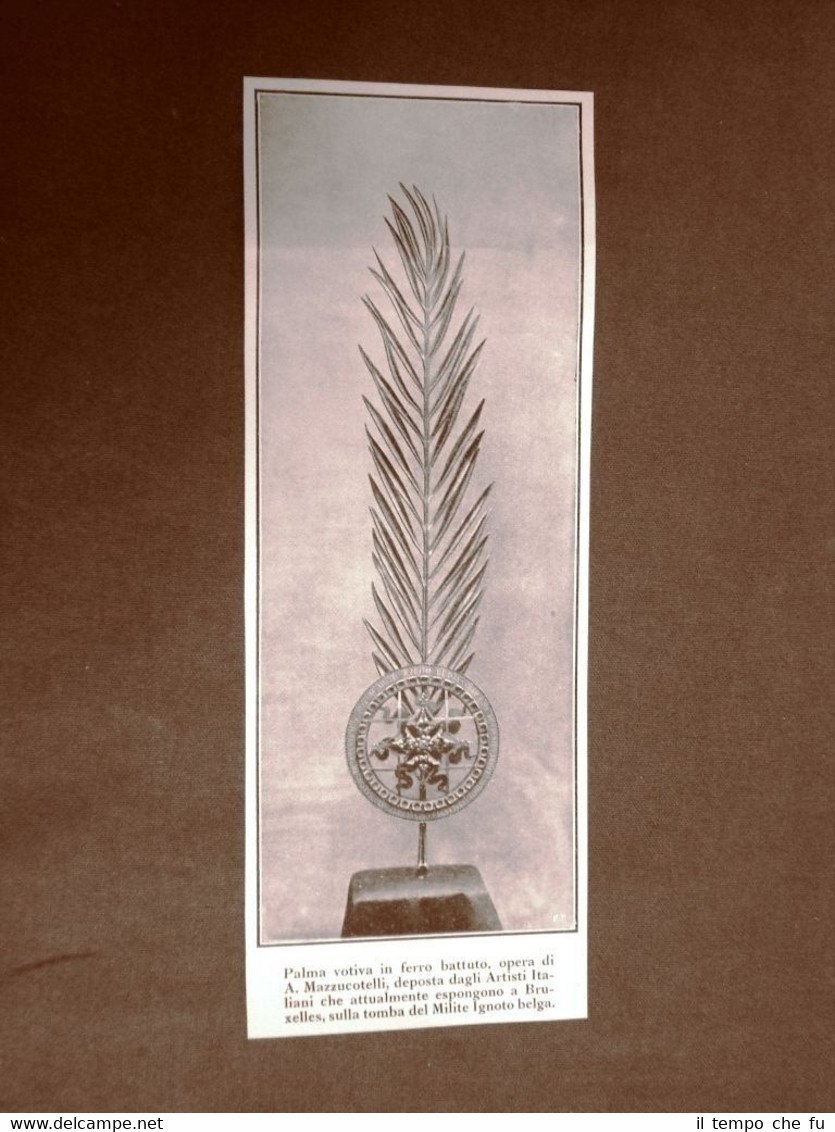 Esposizione di Bruxelles nel 1924 Palma votiva Milite Ignoto belga …