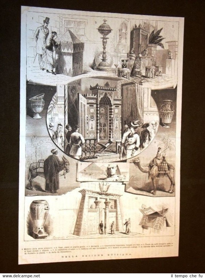 Esposizione di Filadelfia del 1877 Sezione dell'Egitto Piramide Tappeti del …