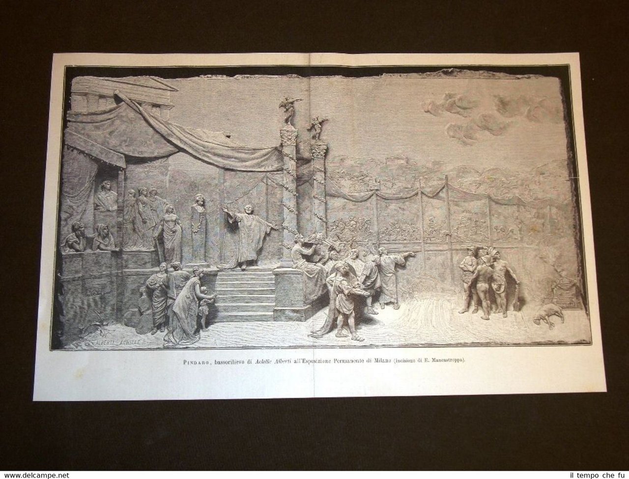 Esposizione di Milano nel 1893 Pindaro Bassorilievo di Achille Alberti