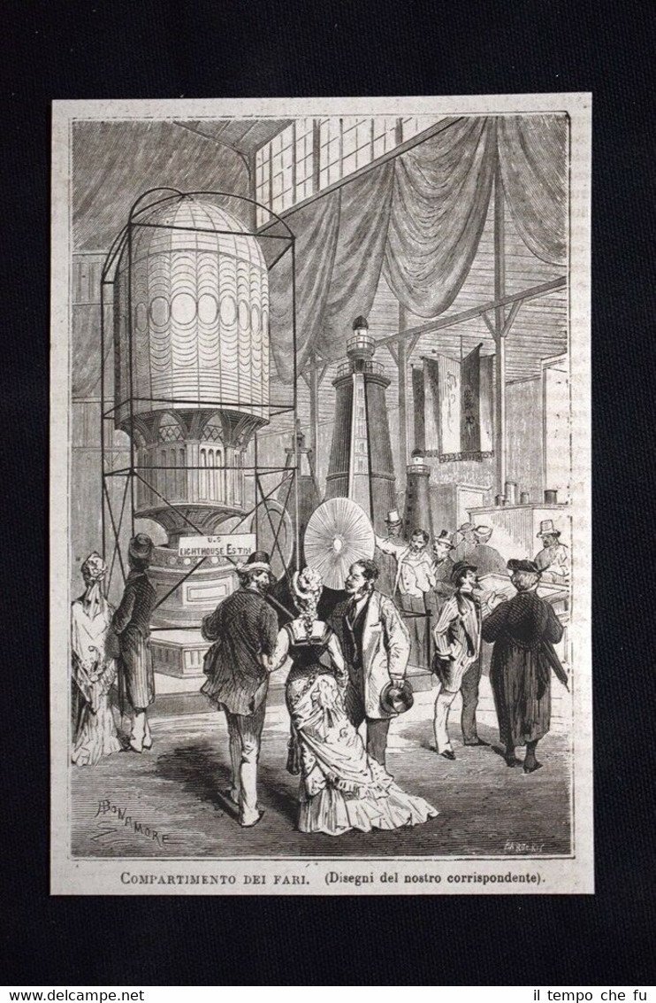 Esposizione Philadelphia del 1876 - Compartimento dei fari Incisione del …
