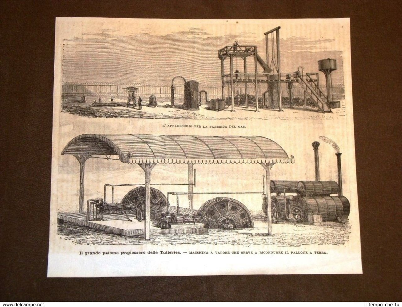 Esposizione universale Parigi nel 1878 Pallone aerostato gas vapore gonfiamento | Immagine principale