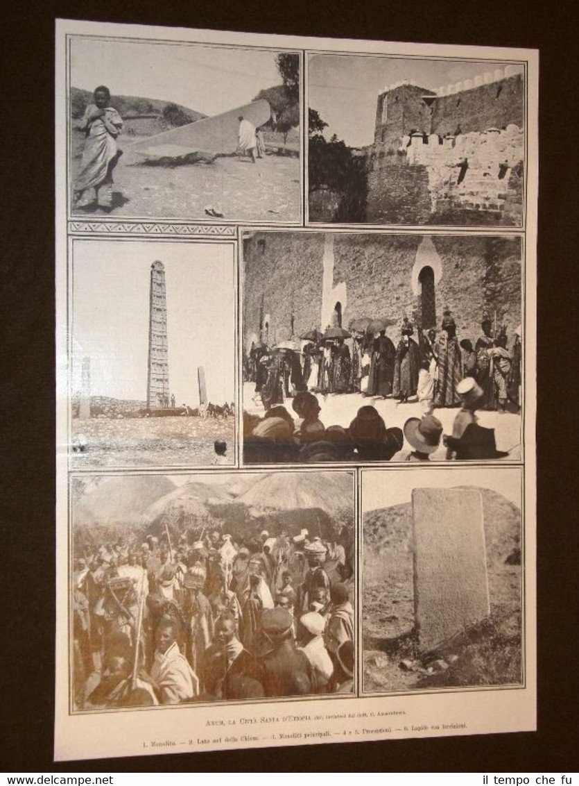 Etiopia nel 1904 La Città Santa d'Axum Monolito Chiesa Processioni …