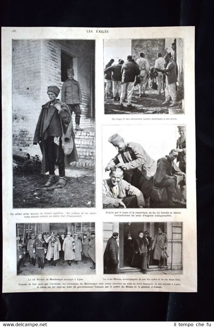 Exilés, Nicolas de Montenegro, Reine Milena, Corfou WW1 Guerra 1914 …