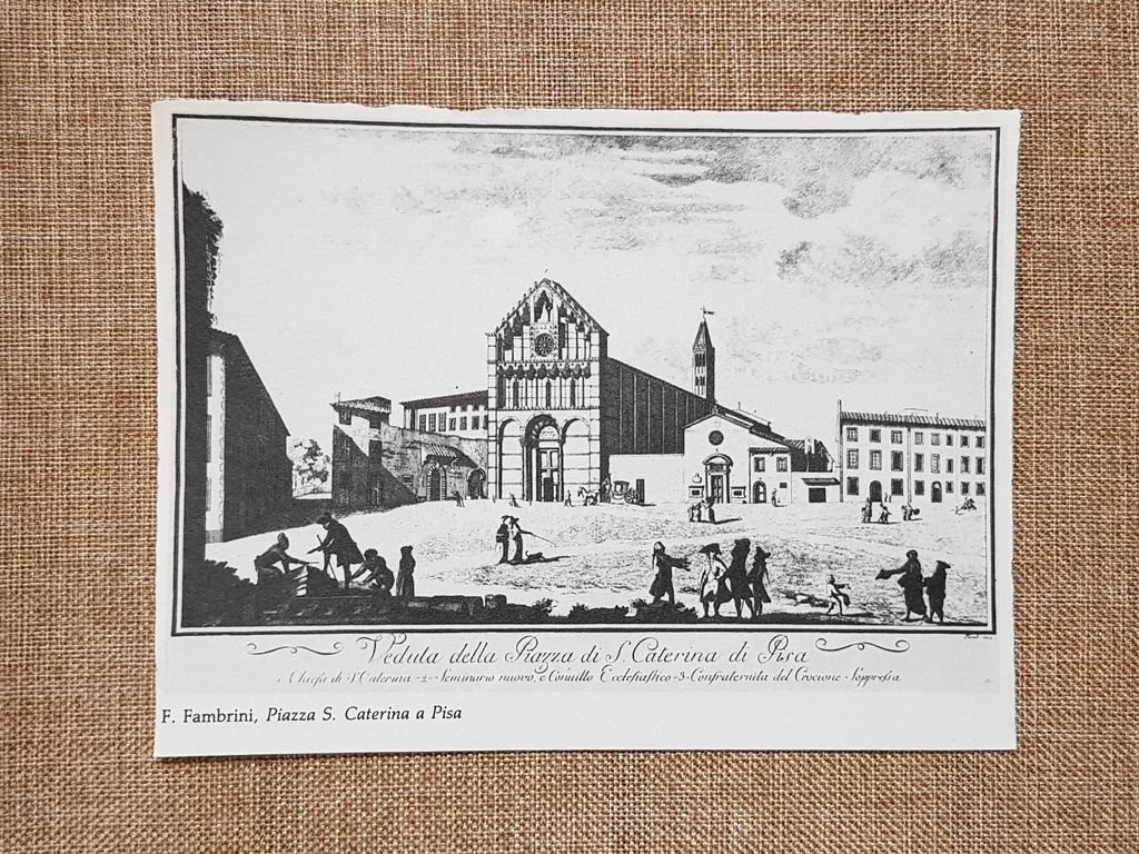 F. Fambrini Veduta Piazza S. Caterina Pisa 1787 Toscana Ristampa | Immagine principale