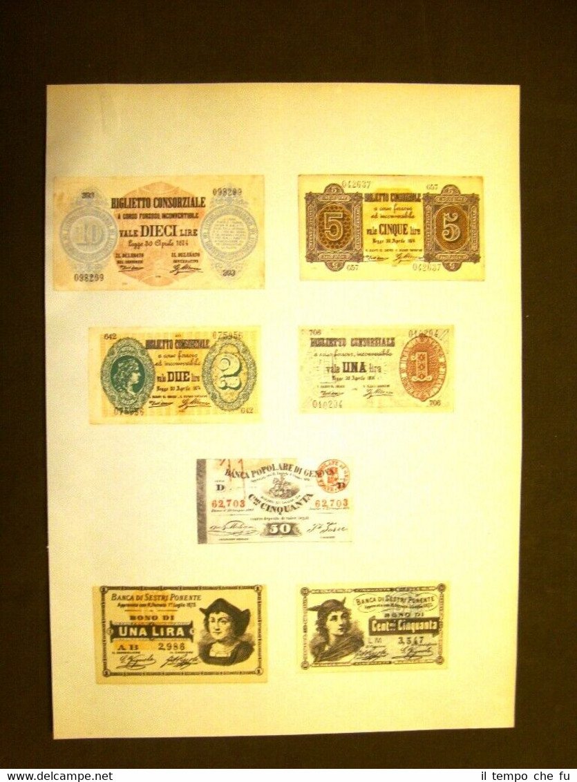 Fac - simile Biglietti di banca emessi tra 1873 e …