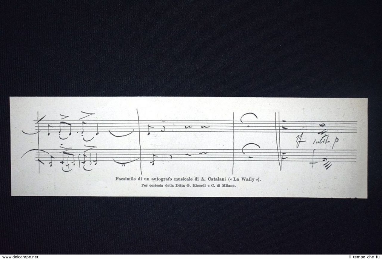 Fac simile di un autografo musicale di A. Catalani (La … | Immagine principale