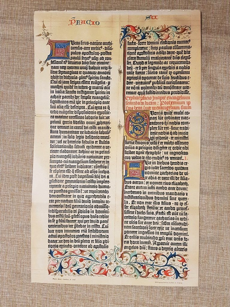 Facsimile della Bibbia latina di Gutenberg 42 righe Anno 1455 …