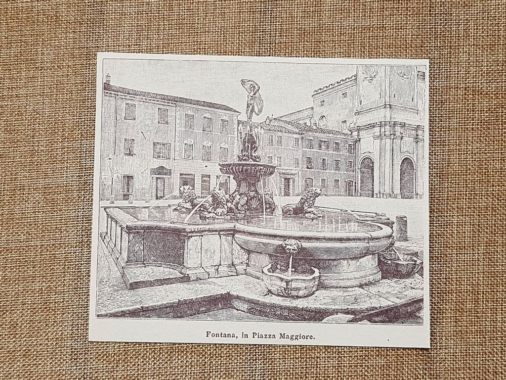 Fano nell'800 La Fontana in Piazza Maggiore Marche