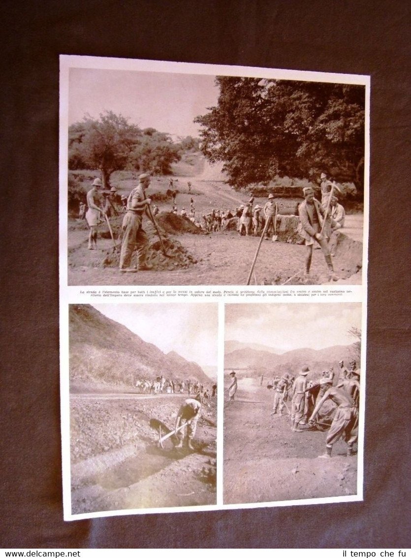 Fascismo Italia 1936 Colonie d'Africa Camicie nere costruiscono strade Senafè