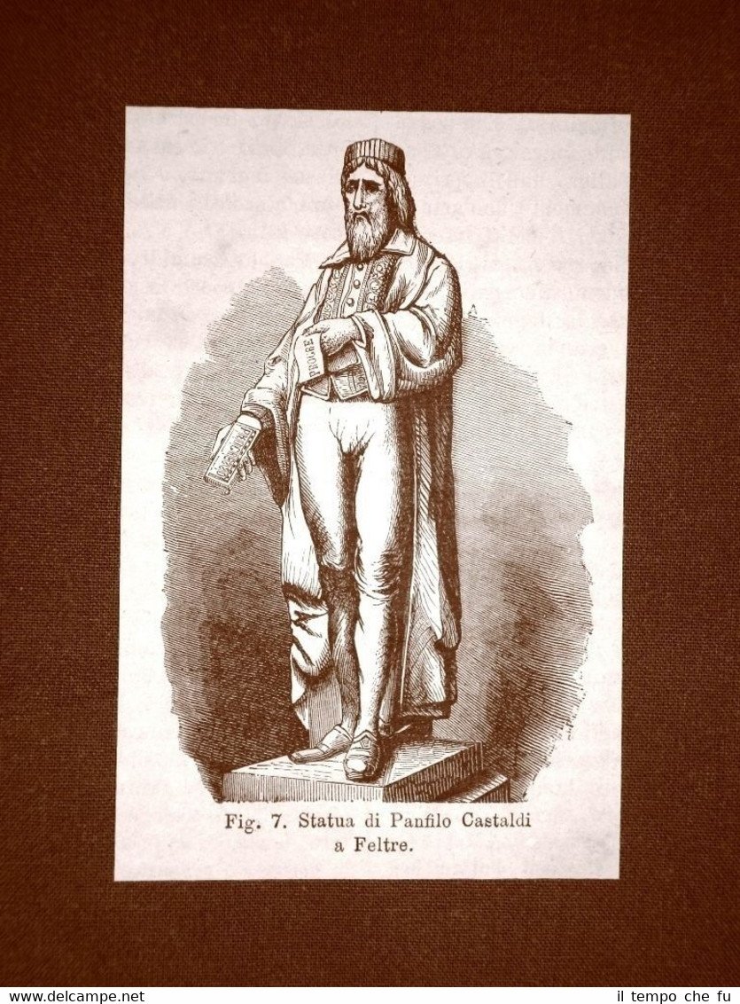 Feltre nel 1875 Statua di Panfilo Castaldi